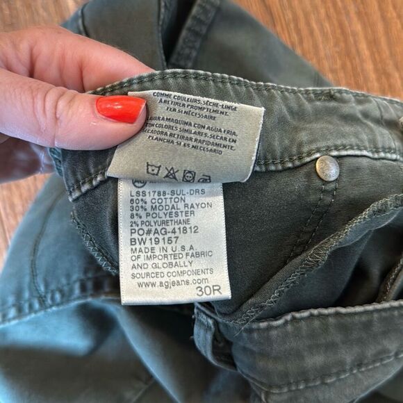 Ag Adriano Goldshmied the Abbey mid rise super skinny fit green jeans 30 - Picture 10 of 14